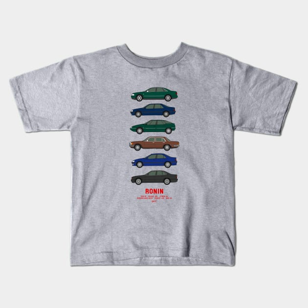 Ronin movie car collection Kids T-Shirt by RJW Autographics